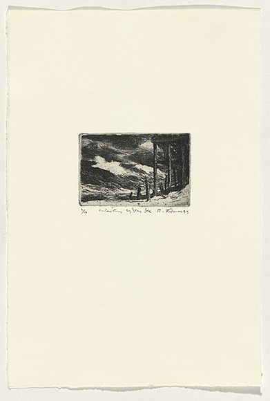 Artist: b'AMOR, Rick' | Title: b'Waiting by the sea.' | Date: 1999 | Technique: b'etching, printed in black ink, from one plate'