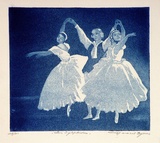 Artist: Byrne, Harold. | Title: Les sylphides. | Date: 1937 | Technique: etching and aquatint, printed in blue ink, from one copper plate