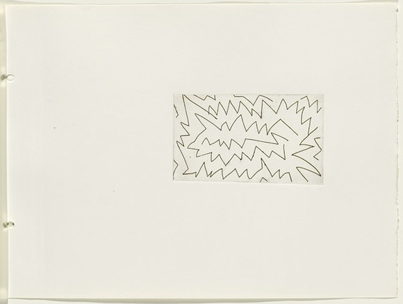 Artist: b'JACKS, Robert' | Title: b'not titled [abstract linear composition]. [leaf 19 : recto]' | Date: 1978 | Technique: b'etching, printed in black ink, from one plate'