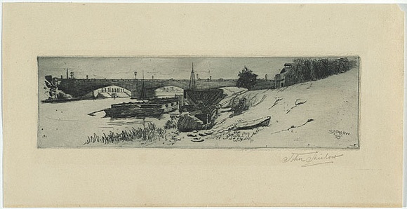 Artist: b'SHIRLOW, John' | Title: b'Princes Bridge.' | Date: 1895 | Technique: b'etching, printed in green ink with plate-tone, from one copper plate'