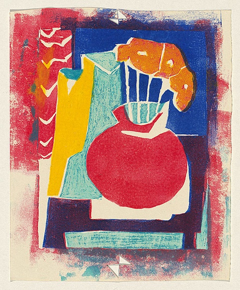 Title: b'[Still life]' | Technique: b'linocut, printed in colour, from multiple blocks'