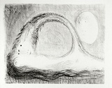 Artist: BOYD, Arthur | Title: St Francis lying down in the wilderness. | Date: (1965) | Technique: lithograph, printed in black ink, from one plate | Copyright: Reproduced with permission of Bundanon Trust