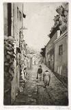 Artist: b'EWINS, Rod' | Title: b'Back alley, Genoa.' | Date: 1964 | Technique: b'etching and aquatint, printed in black ink, from one copper plate'