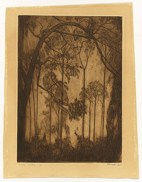 Artist: b'TRAILL, Jessie' | Title: b'The west window' | Date: 1922 | Technique: b'etching and drypoint, printed in warm black ink with plate-tone, from one plate'