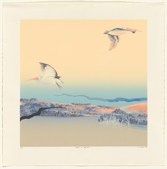 Artist: b'Sabey, Jo.' | Title: b'Above us only sky.' | Date: 1985 | Technique: b'screenprint, printed in colour, from 16 stencils'