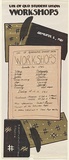 Artist: Doherty, Brian. | Title: Uni. of Qld. Student Union Workshops, Semester 1, 1981. | Date: 1981 | Technique: screenprint, printed in brown/gold ink, from one stencil | Copyright: © Brian Doherty. Licensed by VISCOPY, Australia