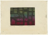 Artist: b'Cilento, Margaret.' | Title: b'Windows.' | Date: 1948 | Technique: b'etching, printed in colour from two  plates,'