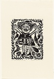 Artist: b'HANRAHAN, Barbara' | Title: b'Girl with cat and birds' | Date: 1988 | Technique: b'linocut, printed in black ink, from one block'