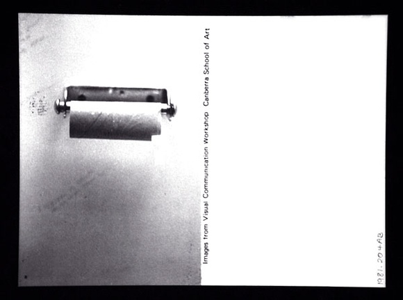 Artist: b'UNKNOWN' | Title: b'not titled [the toilet paper roll]  [verso].' | Date: (1980) | Technique: b'offset-lithograph, printed in black ink'