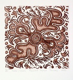 Artist: TAPAYA, Nyuwara | Title: Nyalpi | Date: 1995, January | Technique: aquatint, sugarlift and etching, printed in brown ink, from one  plate