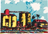 Artist: b'Alder, Alison.' | Title: b'Railway silos.' | Date: 1991 | Technique: b'screenprint, printed in colour, from multiple screens'