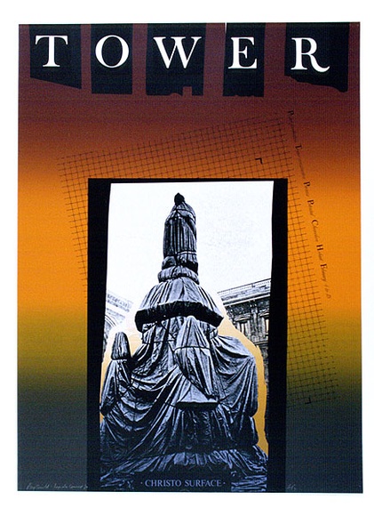 Artist: b'ARNOLD, Raymond' | Title: b'Tower. Christo surface.' | Date: 1984 | Technique: b'screenprint, printed in colour, from three stencils'