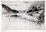 Artist: b'FULLWOOD, A.H.' | Title: b'Jerusalem Bay, Ku-Ring-Gai Chase, NSW.' | Date: 1924 | Technique: b'etching, printed in black ink, from one plate'