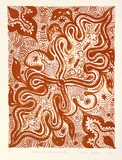 Artist: Davey, Rita. | Title: Walka, Kutjupa Kutjupa | Date: 1996 | Technique: lithograph, printed in orange ink, from one stone [or plate]
