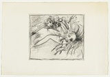 Artist: BOYD, Arthur | Title: Broken nude and flying figure. | Date: (1962-63) | Technique: etching, printed in black ink, from one plate | Copyright: Reproduced with permission of Bundanon Trust
