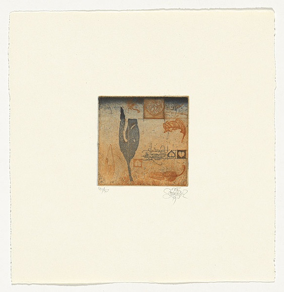 Artist: b'SCHMEISSER, Jorg' | Title: b'not titled [leaf litter]' | Date: 1979 | Technique: b'etching, printed in colour, from two plates' | Copyright: b'\xc2\xa9 J\xc3\xb6rg Schmeisser'