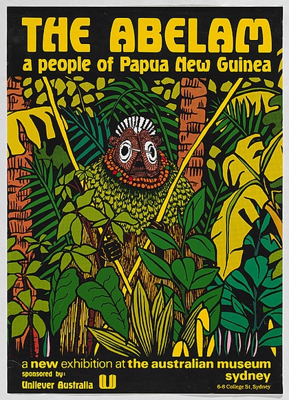 Artist: b'UNKNOWN ARTIST,' | Title: b'The abelam a people of New Guinea... Australian Museum Sydney.' | Date: 1972 | Technique: b'screenprint, printed in colour, from multiple screens'