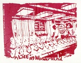 Artist: b'Gibb, Viva Jillian.' | Title: b'Alice in Wonderland' | Date: c.1984 | Technique: b'screenprint, printed in pink ink, from one stencil'