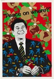 Artist: b'Robertson, Toni.' | Title: b'Peace on where?' | Date: 1983 | Technique: b'screenprint, printed in colour, from multiple stencils' | Copyright: b'\xc2\xa9 Toni Robertson'