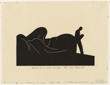 Artist: Thake, Eric. | Title: Figure in a Rocky Landscape | Date: 1965 | Technique: linocut, printed in black ink, from one block