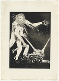 Artist: b'BOYD, Arthur' | Title: b'Variant (lady blowing).' | Date: 1973-74 | Technique: b'etching, printed in black ink, from one plate' | Copyright: b'Reproduced with permission of Bundanon Trust'