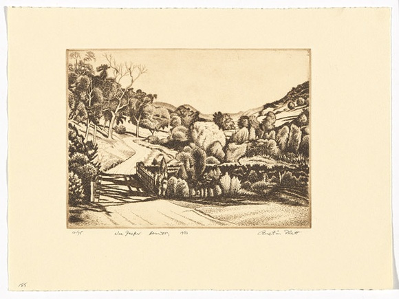 Artist: b'PLATT, Austin' | Title: b'Wee Jasper country' | Date: 1983 | Technique: b'etching, printed in black ink, from one plate'