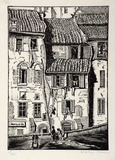 Artist: Owen, Gladys. | Title: Old houses, Sienna | Date: 1929 | Technique: wood-engraving, printed in black ink, from one block | Copyright: © Estate of David Moore