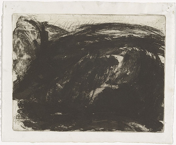 Artist: b'MADDOCK, Bea' | Title: b'Moor landscape' | Date: May 1961 | Technique: b'etching and aquatint, printed in black ink, from one plate'