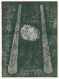 Artist: Clarke, Neilton. | Title: Harry Ohashi. | Date: 1993 | Technique: relief-etching, printed in green ink, from one plate