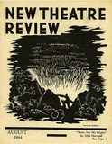 Title: b'New theatre review: August 1944' | Date: July 1944 | Technique: b'linocut, printed in black ink, from one block; letterpress text'