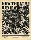 Title: New theatre review: October 1944 | Date: September 1944 | Technique: linocut, printed in black ink, from one block; letterpress text