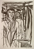 Artist: Harris, Jeffrey. | Title: Two figures standing | Date: 1987 | Technique: lithograph, printed in black ink, from one stone