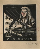 Artist: FEINT, Adrian | Title: Bookplate: C S Davis. | Date: 1931 | Technique: wood-engraving, printed in black ink, from one block | Copyright: Courtesy the Estate of Adrian Feint