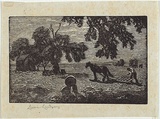 Artist: LINDSAY, Lionel | Title: Harrowing, Windsor, N.S.W. | Date: 1923 | Technique: wood-engraving, printed in black ink, from one block | Copyright: Courtesy of the National Library of Australia