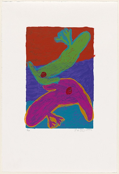 Artist: b'Napangardi Jones, Peggy.' | Title: b'Two birds.' | Date: 2007 | Technique: b'etching, printed in colour, from multiple plates'