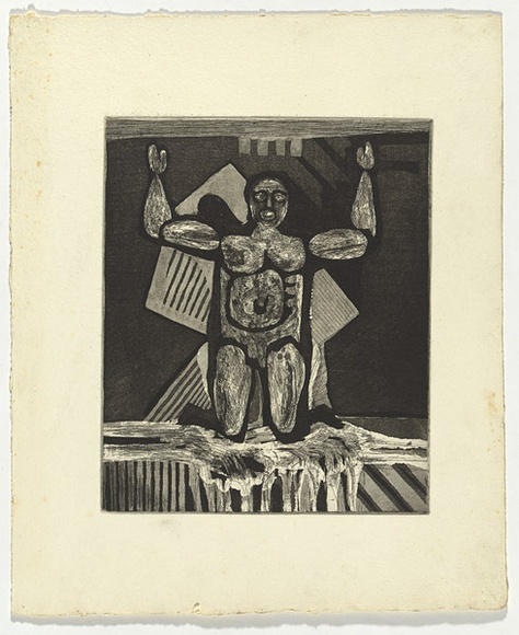 Artist: SELLBACH, Udo | Title: (Arms up) | Date: 1960s | Technique: etching and aquatint printed in black ink, from one plate