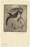 Artist: b'WALKER, Murray' | Title: b'Jennifer' | Date: 1965 | Technique: b'drypoint, printed in black ink, from one plate'