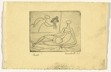 Artist: b'Wienholt, Anne.' | Title: b'Nude' | Date: 1947 | Technique: b'line-engraving, printed in black ink with plate-tone, from one copper plate'