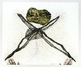 Artist: WICKS, Arthur | Title: Steadying a simple seismic device | Date: 1983 | Technique: etching, screenprint