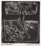 Artist: Jones-Roberts, Gareth. | Title: Fragmentation landscape | Date: 1967 | Technique: linocut