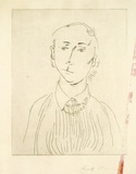 Artist: b'Clarke, Rod.' | Title: b'(Head).' | Date: (1955) | Technique: b'etching, printed in black ink, from one  plate'