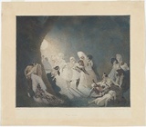 Artist: LINDSAY, Norman | Title: From the moon | Date: 1920 | Technique: etching, aquatint and stipple, printed in black ink, from one copper plate; hand-coloured (by the artist?)