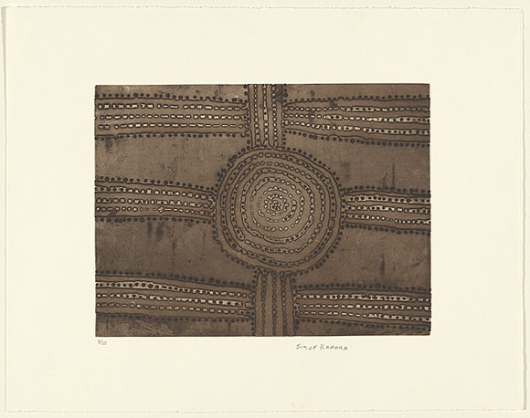 Artist: b'Sandover, Simon.' | Title: b'not titled' | Date: 2001 | Technique: b'etching and aquatint, printed in brown-black ink, from one plate'