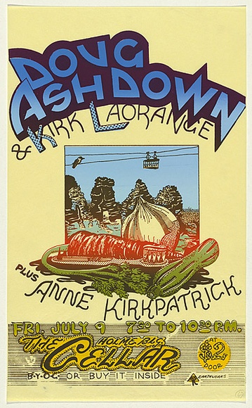 Artist: b'Arbuz, Mark.' | Title: b'Doug Ashdown & Kirk Laorange.' | Date: 1976 | Technique: b'screenprint, printed in colour, from two stencils'