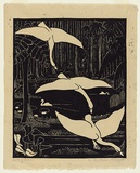 Artist: Blackburn, Vera. | Title: Lake of swans. | Date: 1935, July | Technique: linocut, printed in black ink, from one block | Copyright: © Vera Blackburn