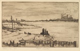 Artist: b'Dallwitz, David.' | Title: b'Port River.' | Date: 1953 | Technique: b'etching, printed in black ink, from one plate'