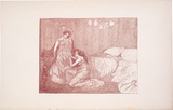 Artist: Conder, Charles. | Title: Paquita and the Marquise de San-Real | Date: 1895 | Technique: wood-engraving, printed in sepia, from one block