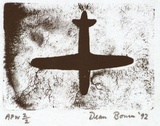 Artist: b'Bowen, Dean.' | Title: b'not titled (aeroplane)' | Date: 1992 | Technique: b'etching, printed in black ink, from one block'