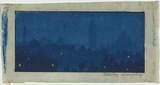 Artist: b'Lungley, Dorothy.' | Title: b'not titled (Nocturne).' | Date: c.1933 | Technique: b'woodcut, printed in colour, from multiple blocks'