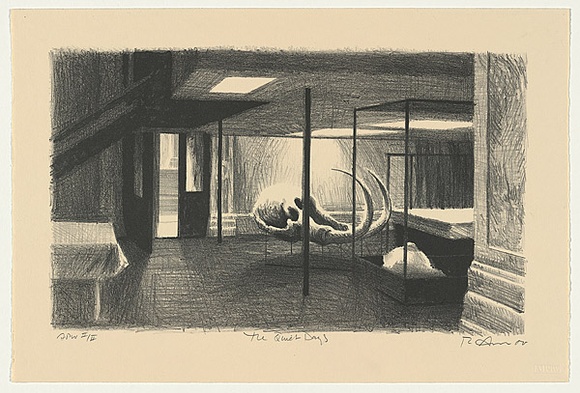 Artist: b'AMOR, Rick' | Title: b'The quiet days' | Date: 2000, August | Technique: b'lithograph, printed in black ink, from one plate' | Copyright: b'Image reproduced courtesy the artist and Niagara Galleries, Melbourne'